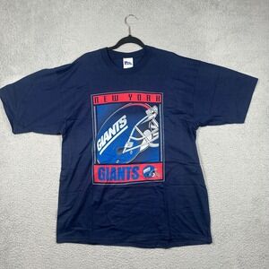 Vintage Pro Player New York Giants T-Shirt XL Navy Blue Made in USA NFL Graphic